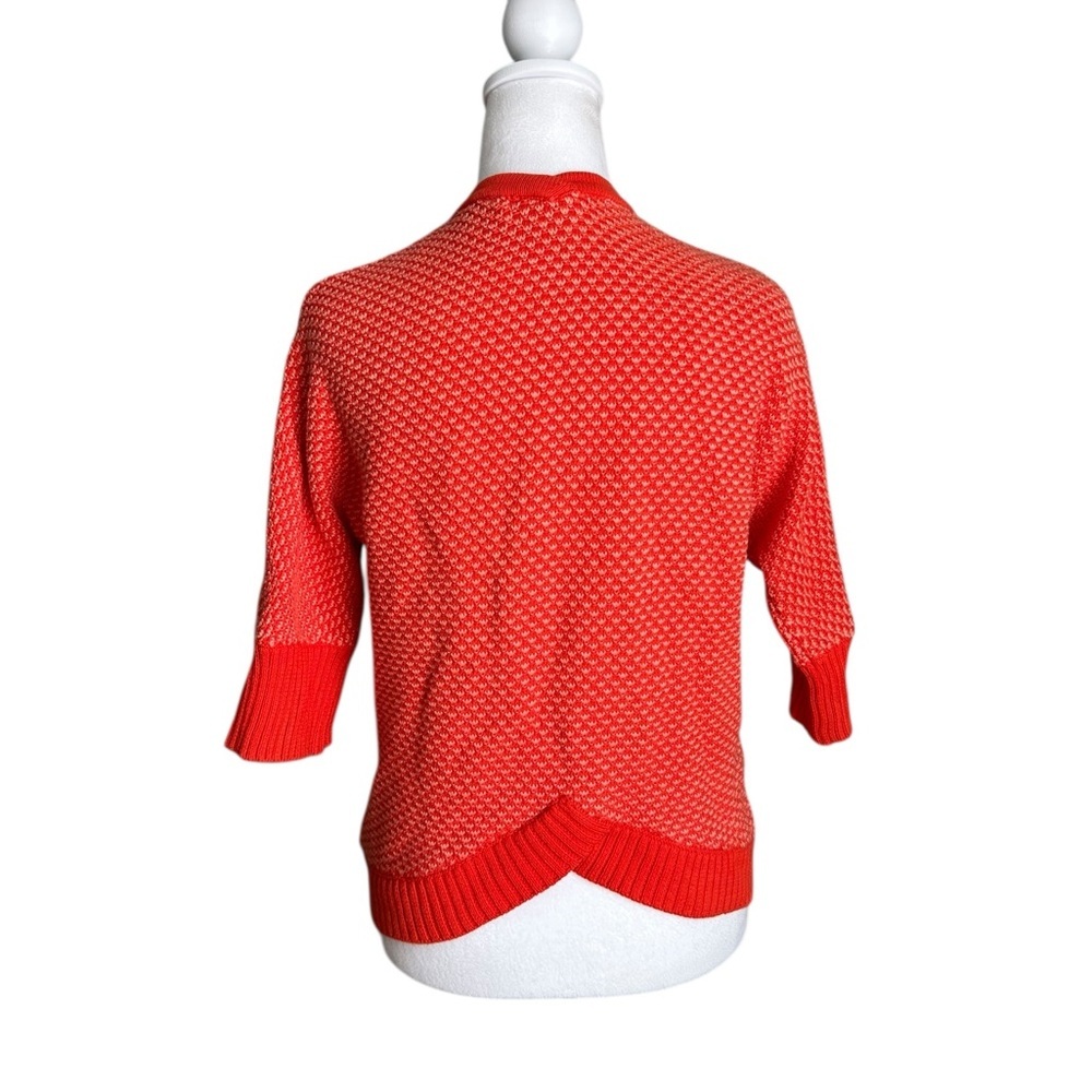 Cabi Grenadine Cocoon Full Zip Cardigan Orange Sweater  3/4 Sleeve size XS - Picture 4 of 17